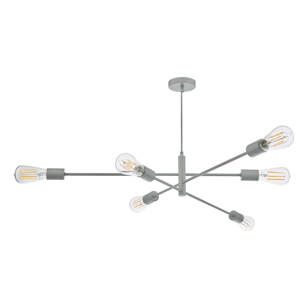 Alana 6 Light Armed Fitting Matt Grey<br>Matt Grey
