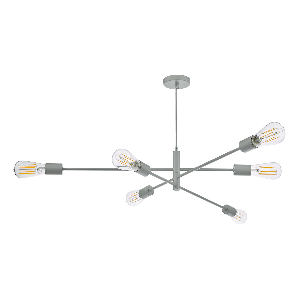 Alana 6 Light Armed Fitting Matt Grey<br>Matt Grey