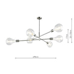 Alana 6 Light Pendant Satin Chrome<br>Satin Chrome