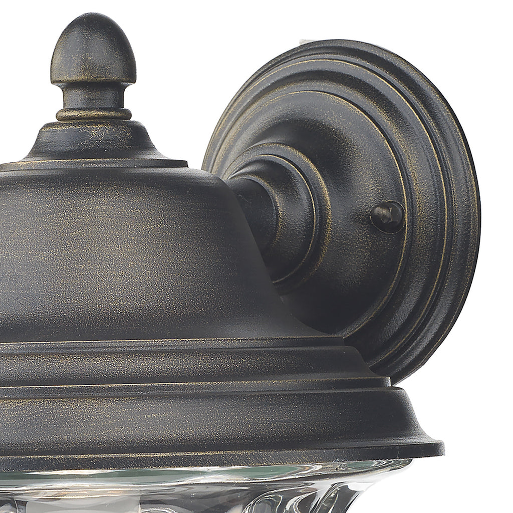 Aldgate Outdoor Wall Light Black/Gold Glass IP44<br>Matt Black Gold