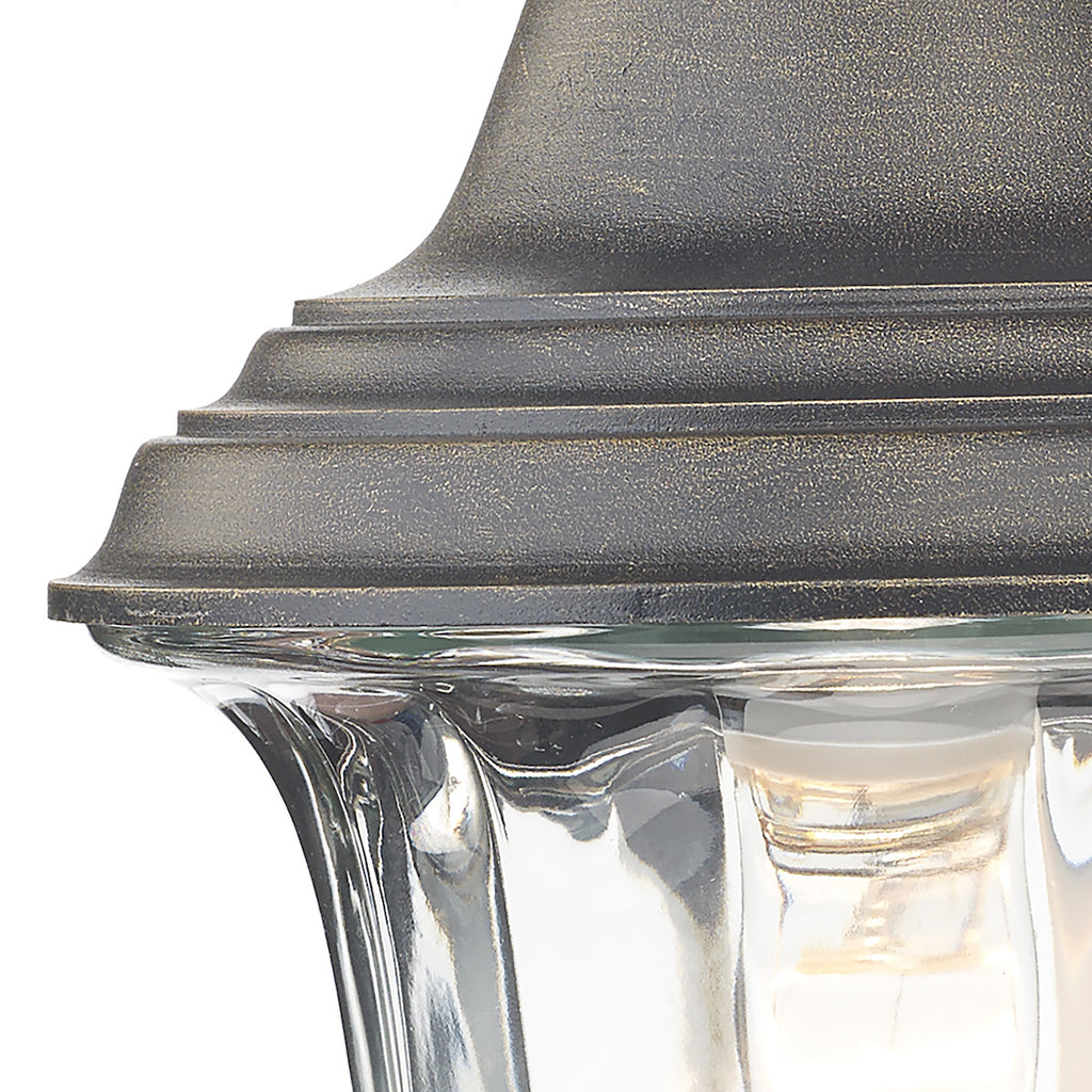 Aldgate Outdoor Wall Light Black/Gold Glass IP44<br>Matt Black Gold
