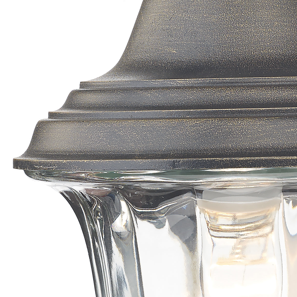 Aldgate Outdoor Wall Light Black/Gold Glass IP44<br>Matt Black Gold