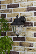 Aldgate Outdoor Wall Light Black/Gold Glass IP44<br>Matt Black Gold
