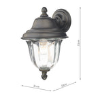 Aldgate Outdoor Wall Light Black/Gold Glass IP44<br>Matt Black Gold