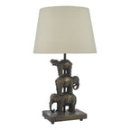 Alina Elephant Table Lamp Antique Bronze With Shade <br>Antique Bronze