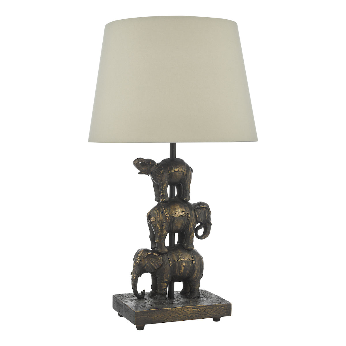 Alina Elephant Table Lamp Antique Bronze With Shade <br>Antique Bronze