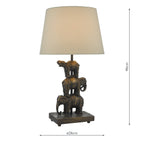 Alina Elephant Table Lamp Antique Bronze With Shade <br>Antique Bronze