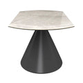 Alonso Gloss Light Grey Ceramic Extending Dining Table - 135cm