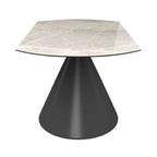 Alonso Gloss Light Grey Ceramic Extending Dining Table - 135cm