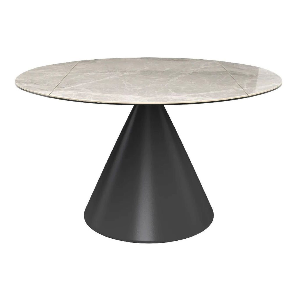 Alonso Gloss Light Grey Ceramic Extending Dining Table - 135cm