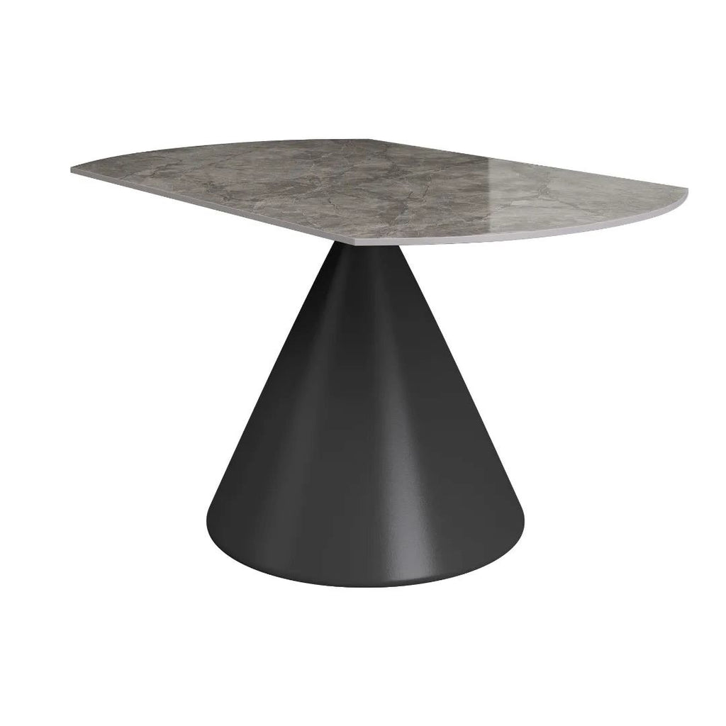Alonso Gloss Grey Ceramic Extending Dining Table - 135cm