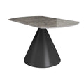 Alonso Gloss Grey Ceramic Extending Dining Table - 135cm