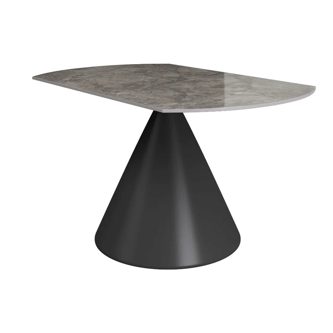Alonso Gloss Grey Ceramic Extending Dining Table - 135cm