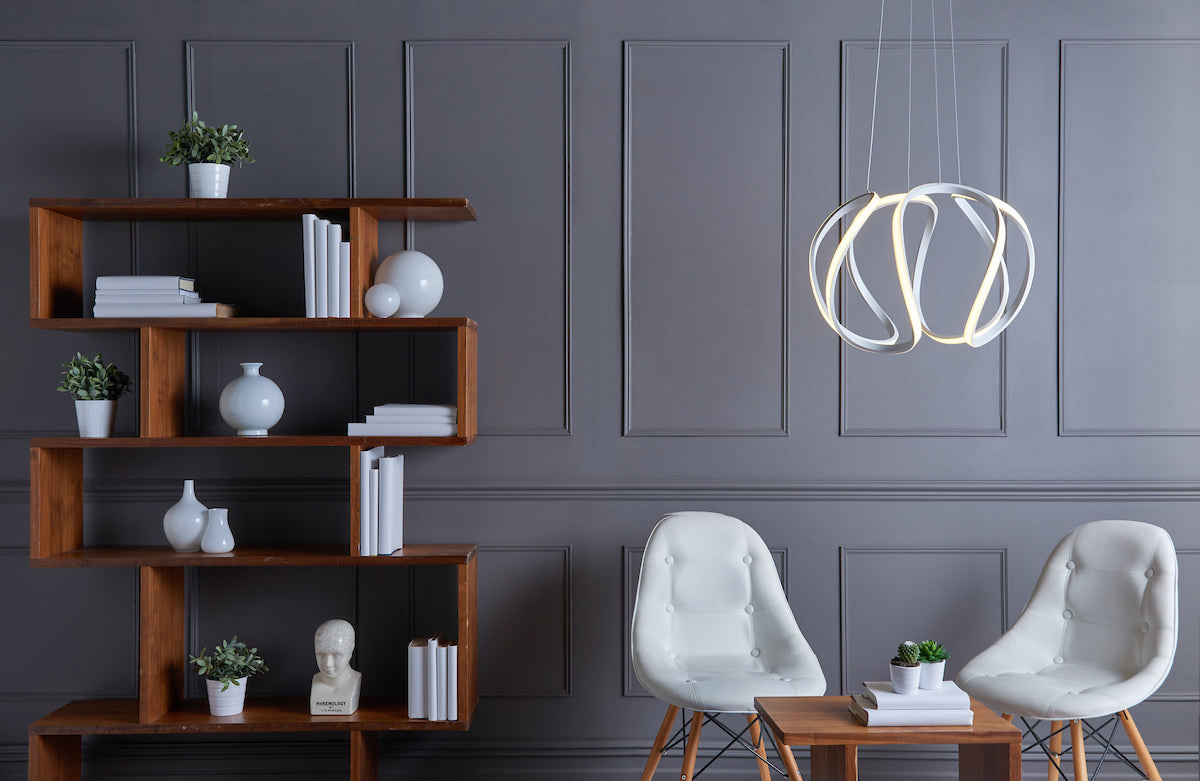 Alonsa Pendant Small White LEDMatt White