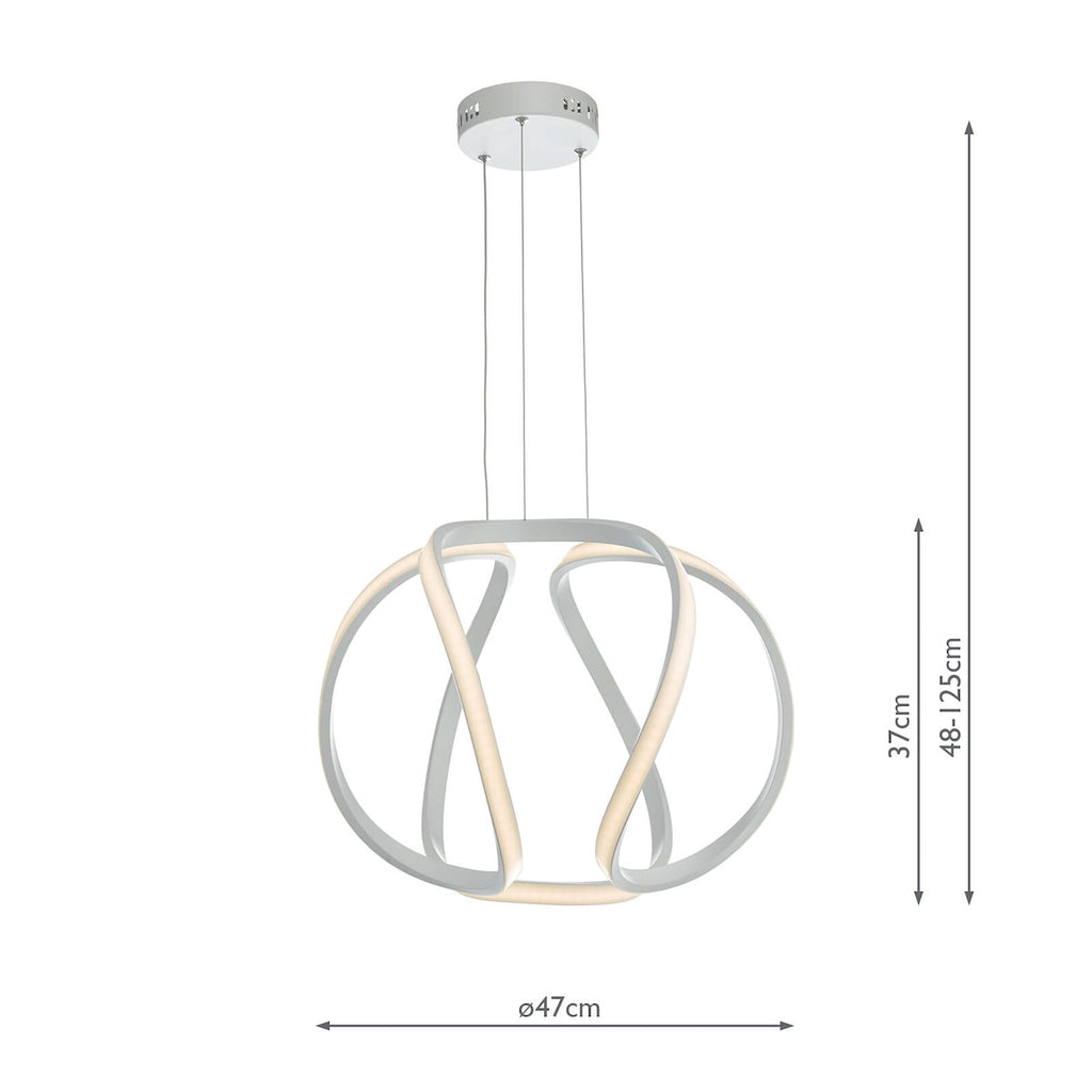 Alonsa Pendant Small White LEDMatt White