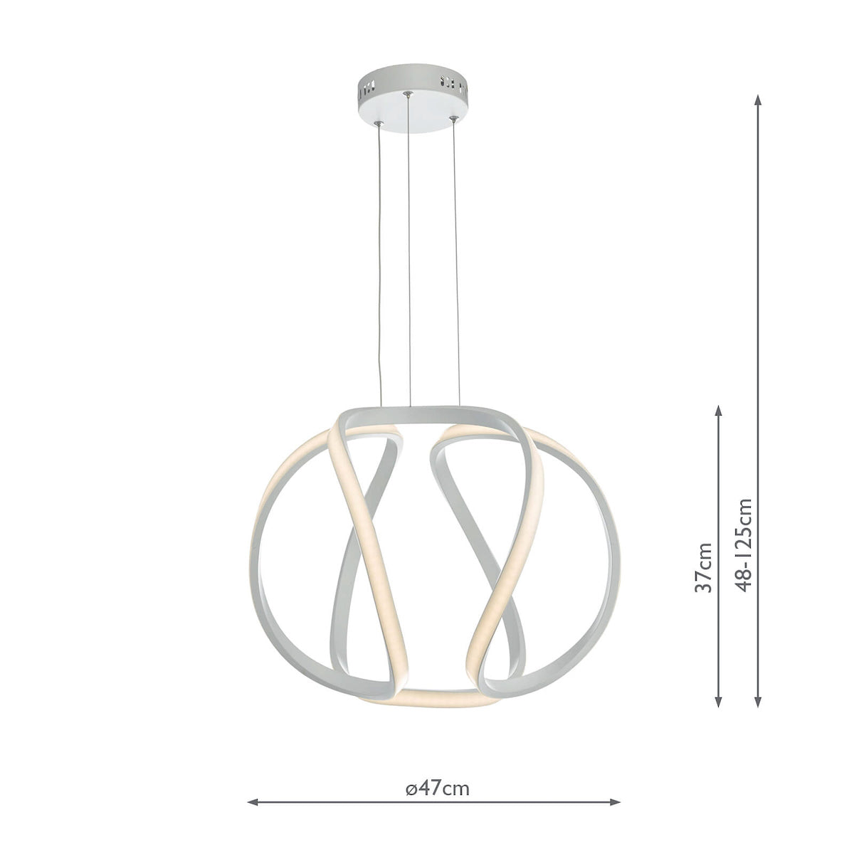 Alonsa Pendant Small White LEDMatt White