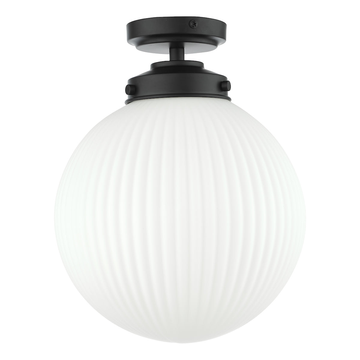 Alrik Bathroom Flush Matt Black Opal Glass IP44<br>Matt Black