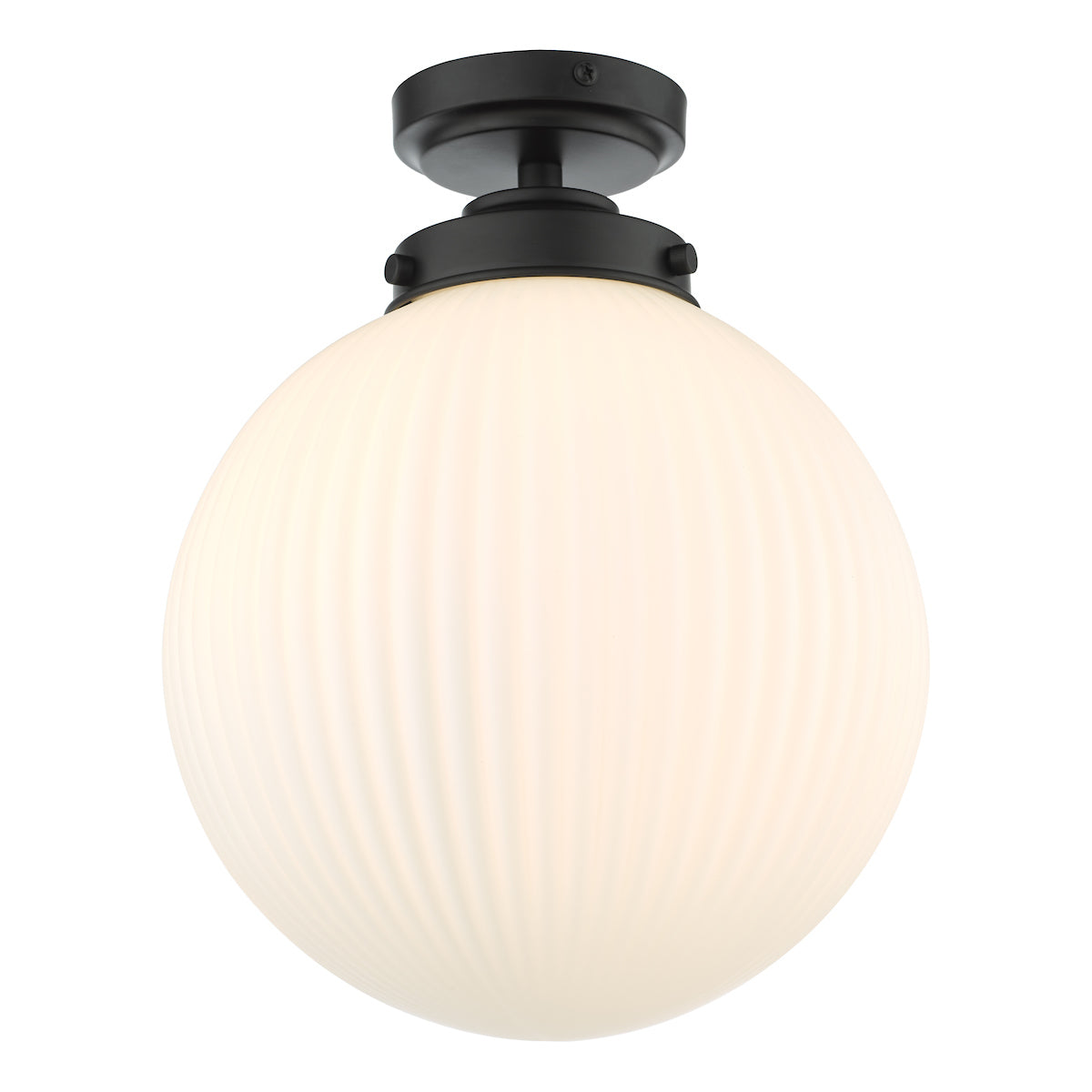 Alrik Bathroom Flush Matt Black Opal Glass IP44<br>Matt Black