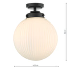 Alrik Bathroom Flush Matt Black Opal Glass IP44<br>Matt Black