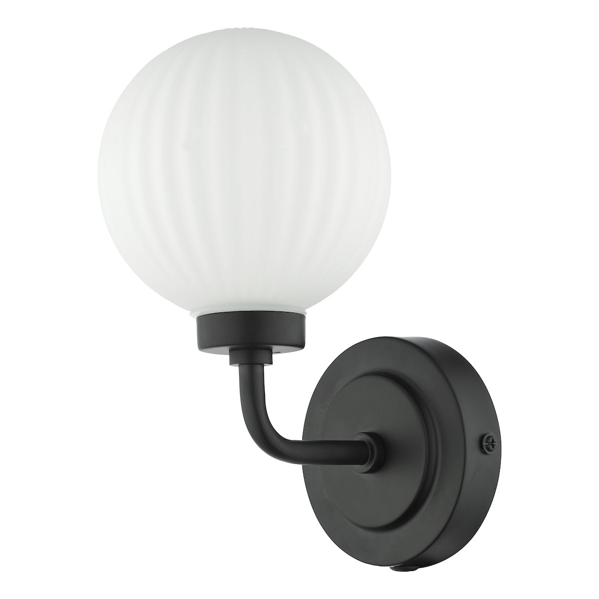 Alrik Bathroom Wall Light Matt Black Opal Glass IP44<br>Matt Black