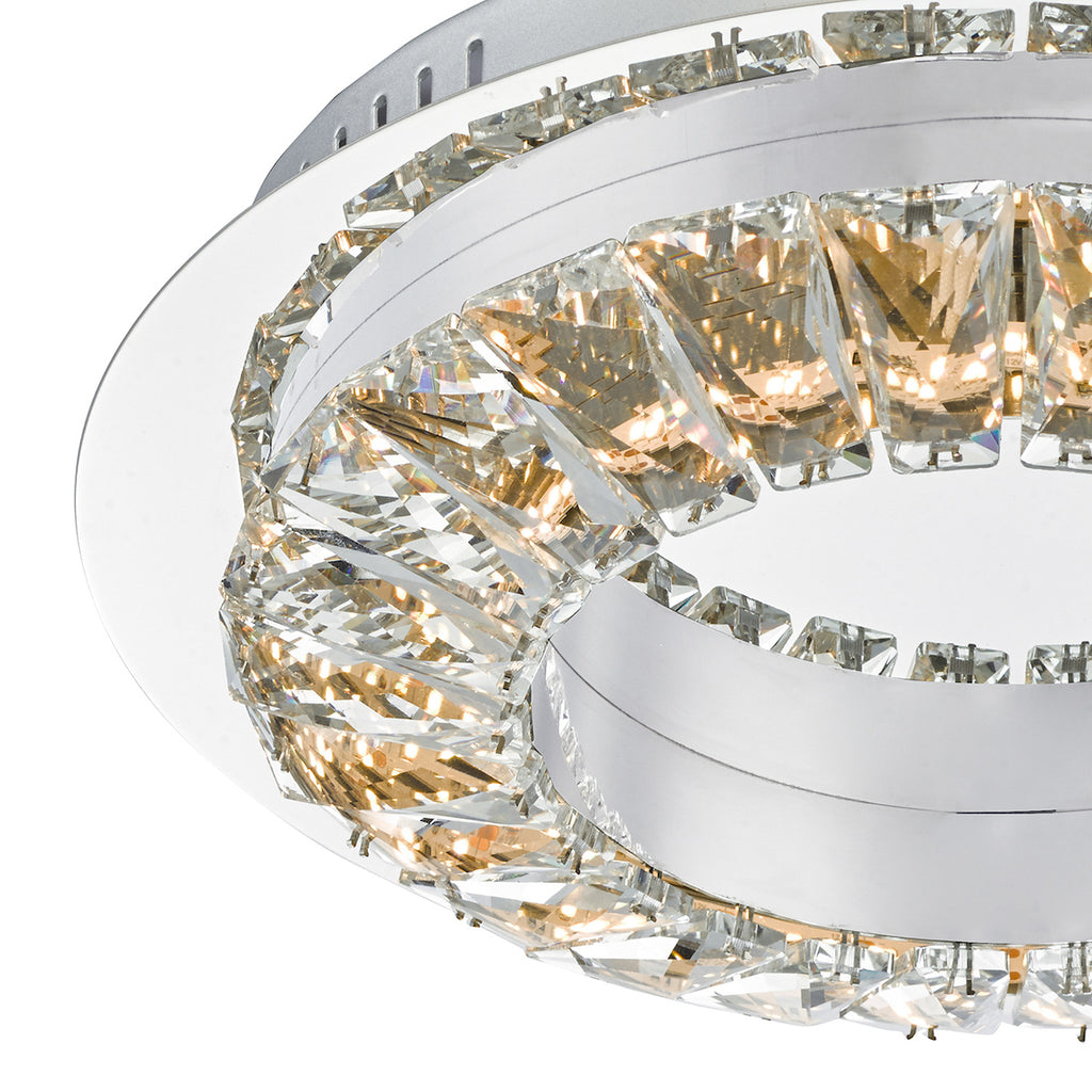 Altamura Flush Polished Chrome & Crystal LED<br>Polished Chrome