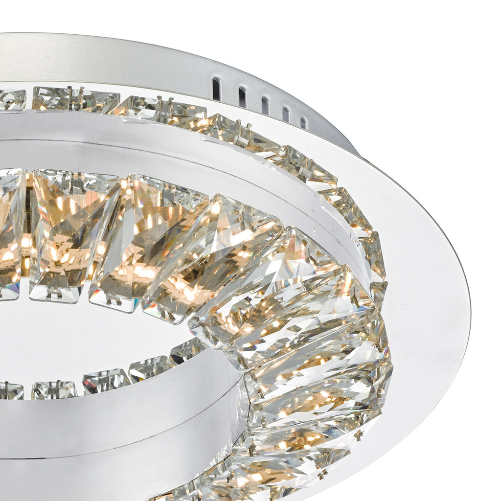 Altamura Flush Polished Chrome & Crystal LED<br>Polished Chrome