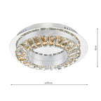 Altamura Flush Polished Chrome & Crystal LED<br>Polished Chrome