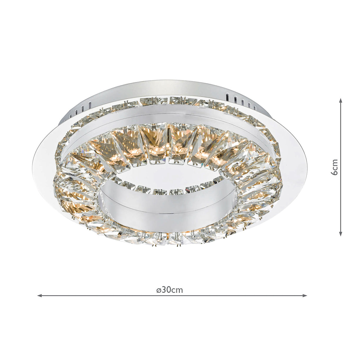 Altamura Flush Polished Chrome & Crystal LED<br>Polished Chrome