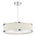 Alvaro 3 Light Single Pendant Polished Chrome Ivory<br>Polished Chrome