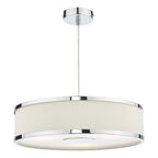 Alvaro 3 Light Single Pendant Polished Chrome Ivory<br>Polished Chrome