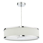 Alvaro 3 Light Single Pendant Polished Chrome Ivory<br>Polished Chrome