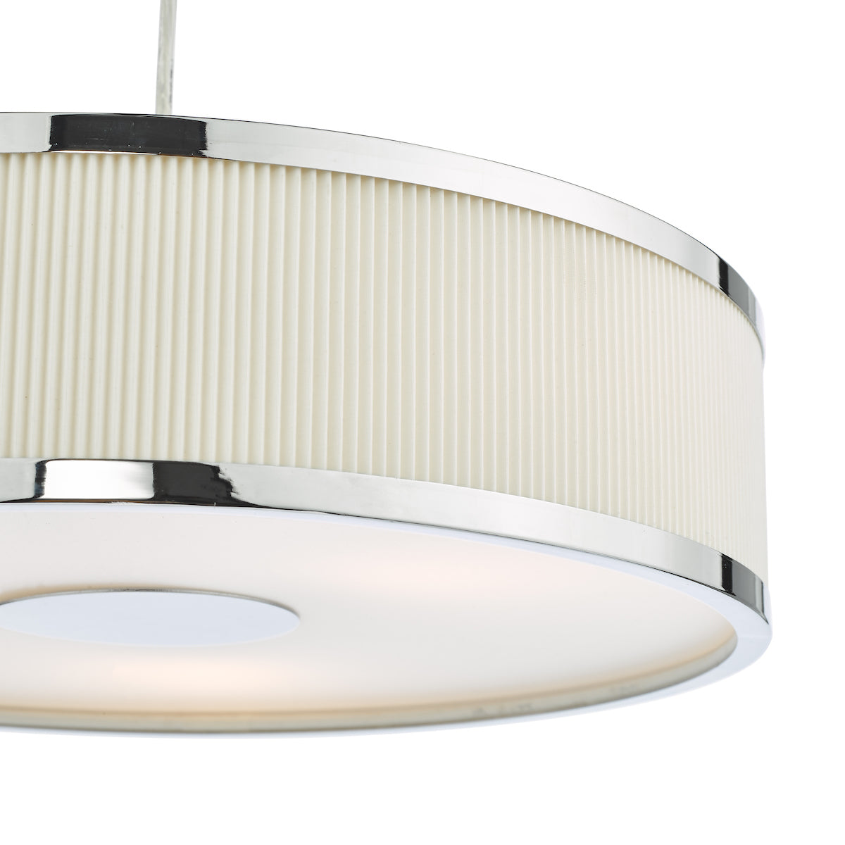 Alvaro 3 Light Single Pendant Polished Chrome Ivory<br>Polished Chrome