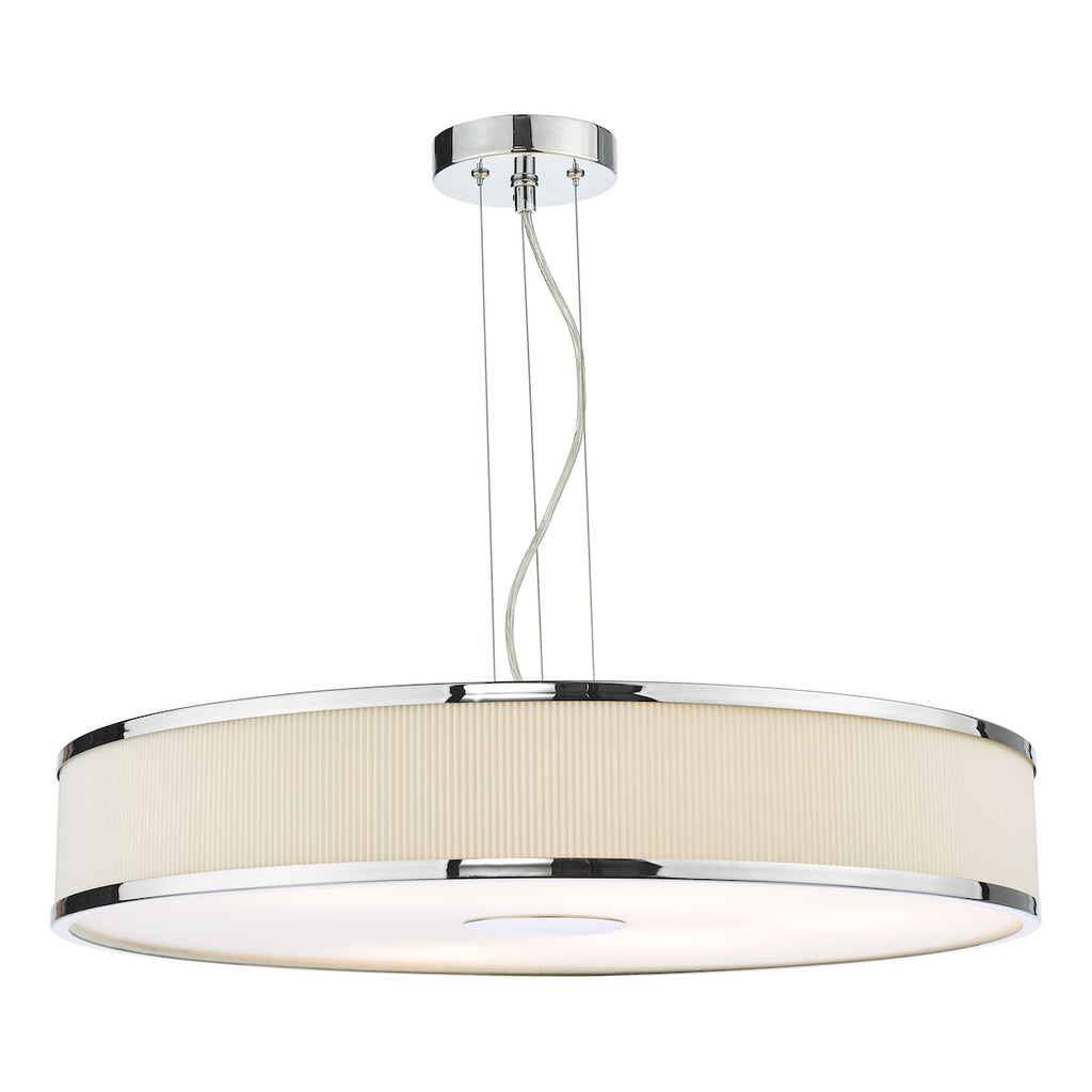 Alvaro 6 Light Single Pendant Polished Chrome Ivory<br>Polished Chrome