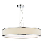 Alvaro 6 Light Single Pendant Polished Chrome Ivory<br>Polished Chrome
