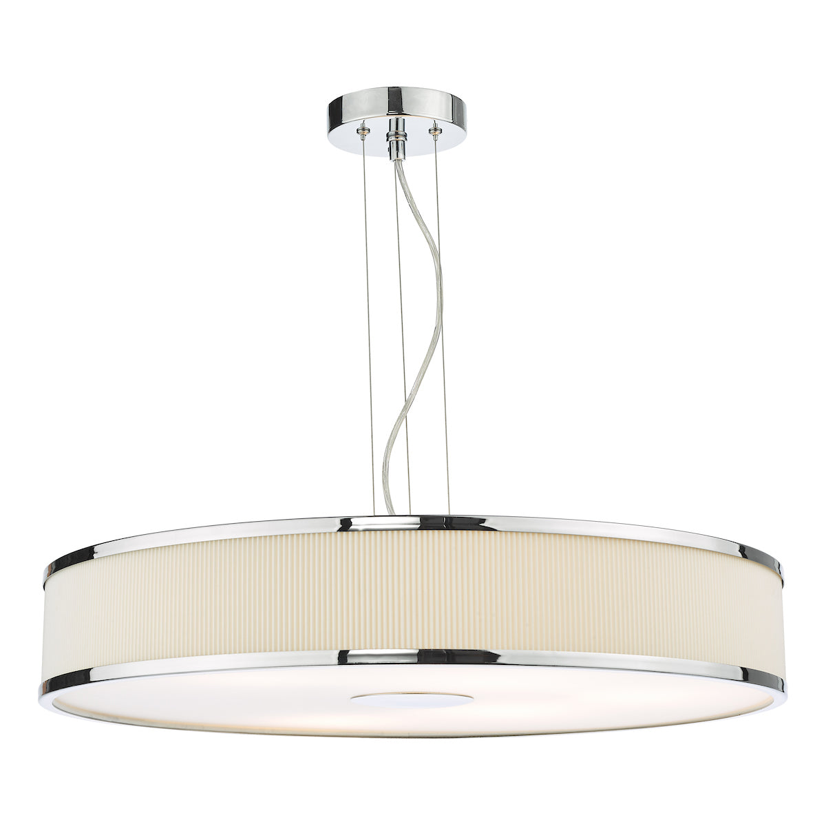 Alvaro 6 Light Single Pendant Polished Chrome Ivory<br>Polished Chrome
