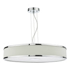 Alvaro 6 Light Single Pendant Polished Chrome Ivory<br>Polished Chrome