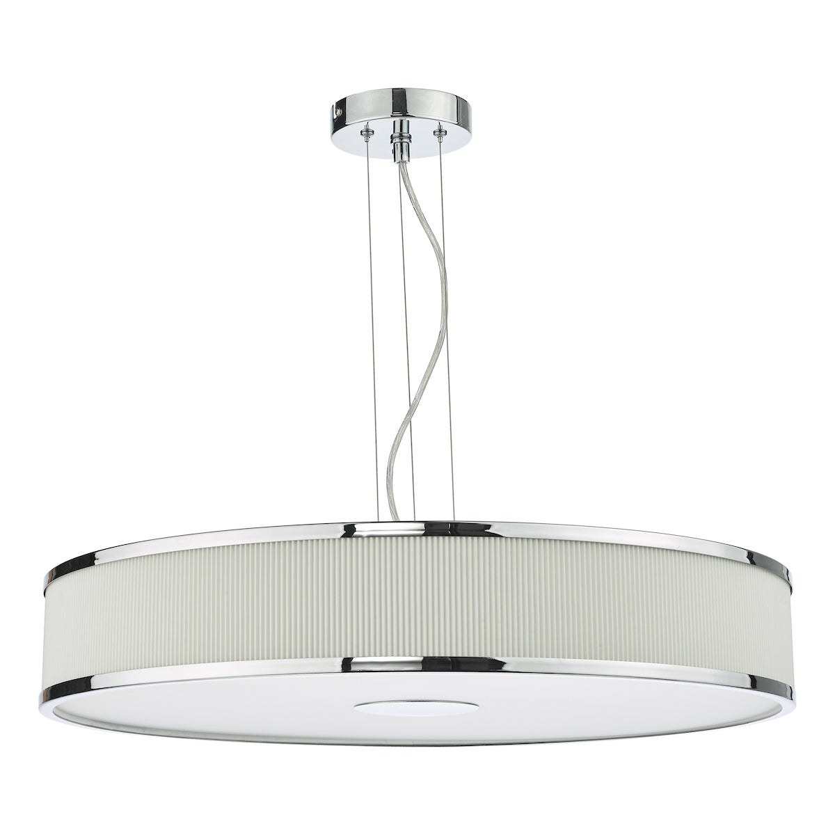 Alvaro 6 Light Single Pendant Polished Chrome Ivory<br>Polished Chrome