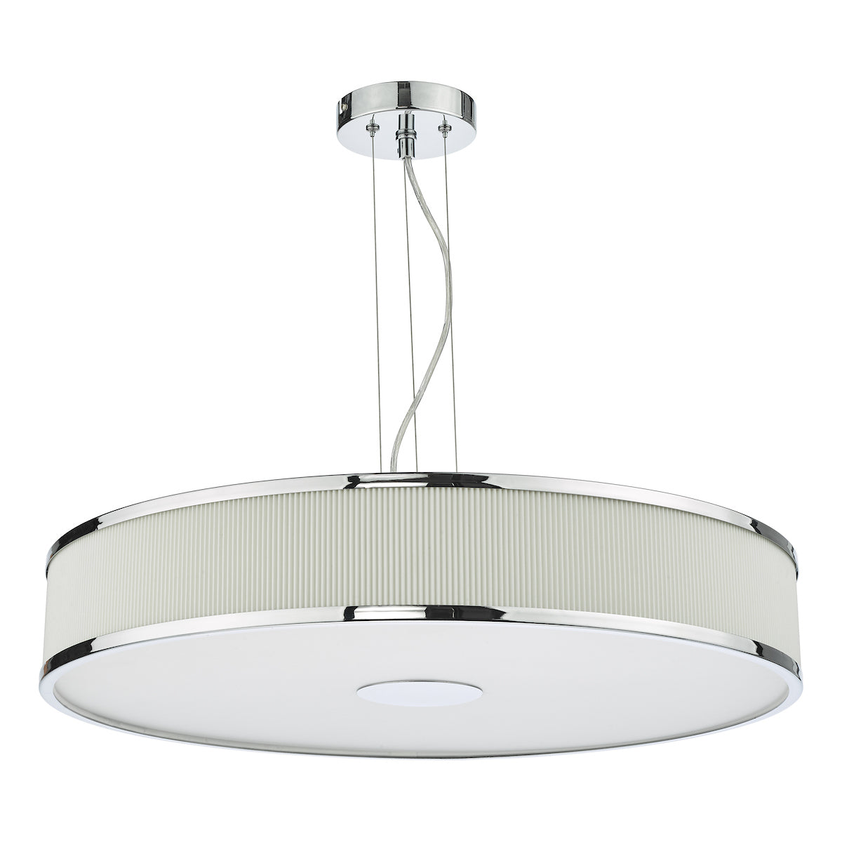 Alvaro 6 Light Single Pendant Polished Chrome Ivory<br>Polished Chrome