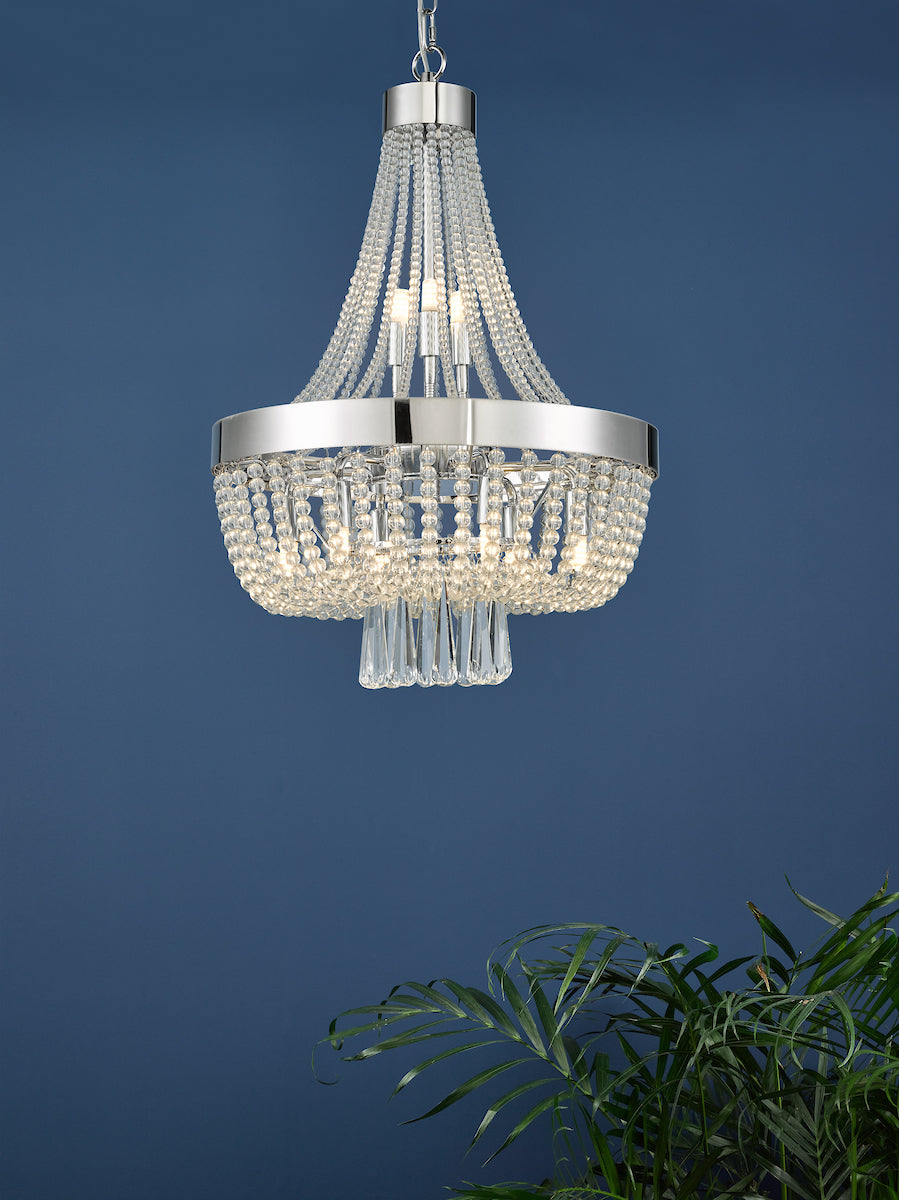 Alyssa 9 Light Pendant Polished Chrome Glass<br>Polished Chrome