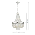 Alyssa 9 Light Pendant Polished Chrome Glass<br>Polished Chrome