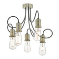 Alzbet 5 Light Semi Flush Antique Brass & Black<br>Antique Brass