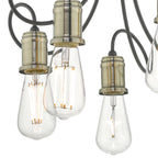 Alzbet 5 Light Semi Flush Antique Brass & Black<br>Antique Brass
