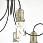 Alzbet 5 Light Semi Flush Antique Brass & Black<br>Antique Brass