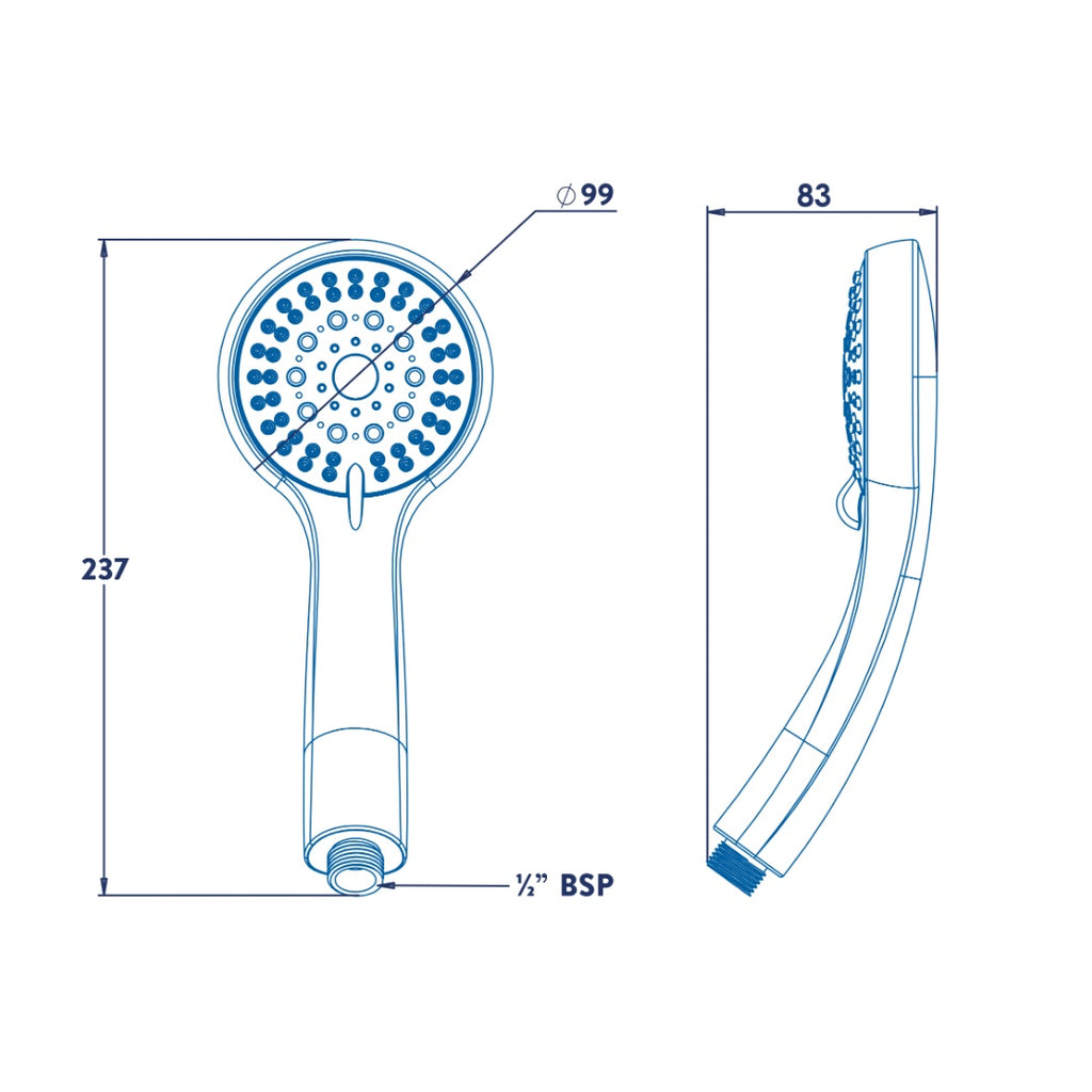 Croydex Amalfi Five Function Shower Handset - Chrome