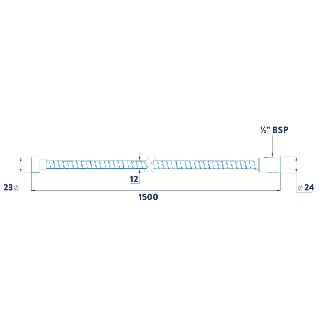 Croydex Amalfi 1.5m Shower Hose - Stainless Steel