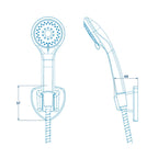 Croydex Amalfi Three Function Shower Set & Bracket - Chrome