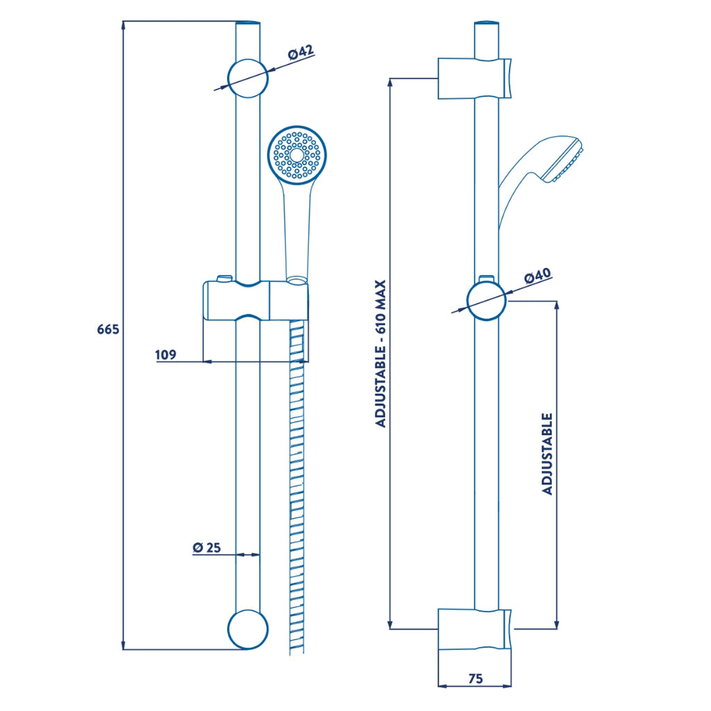 Croydex Amalfi One Function Shower Set - White