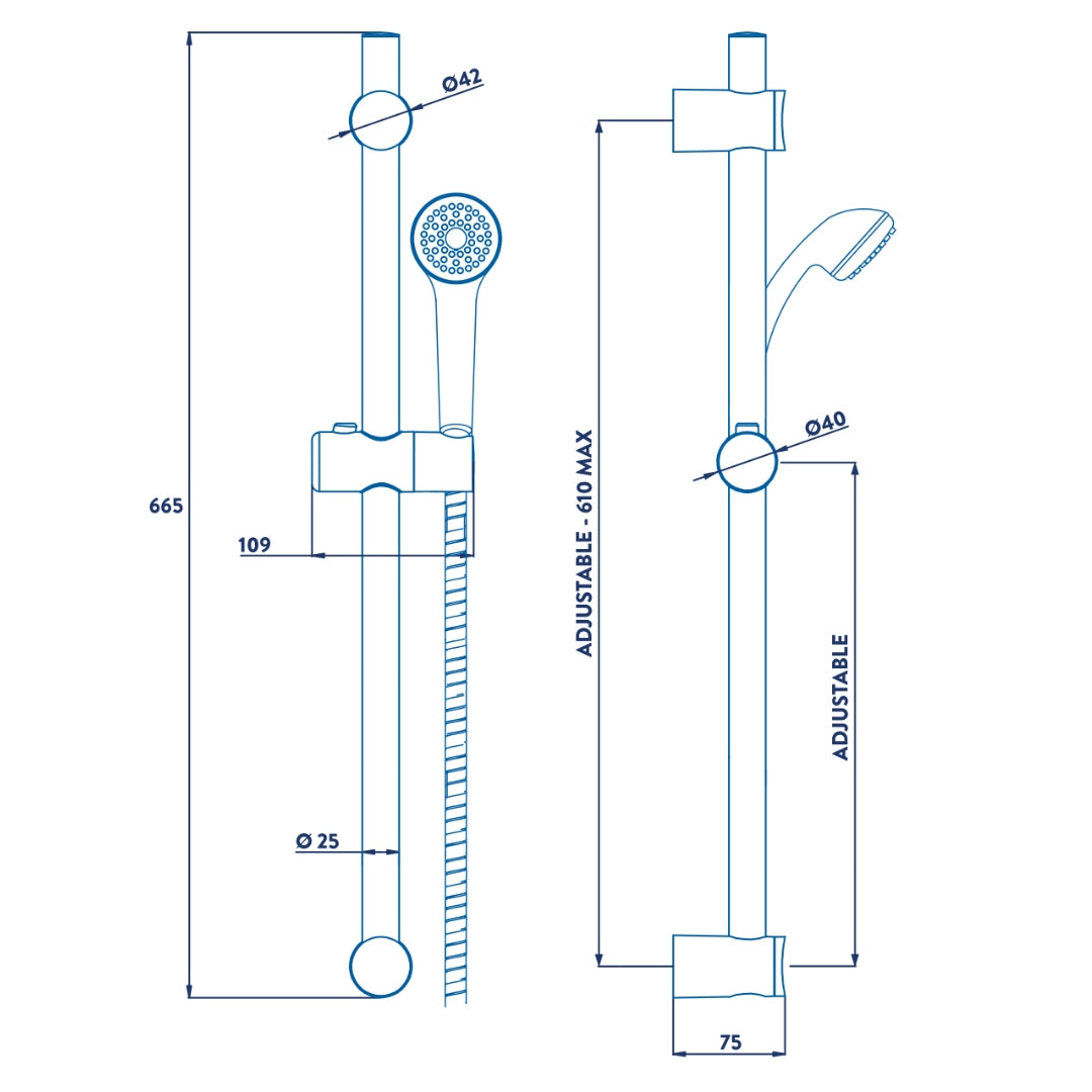 Croydex Amalfi One Function Shower Set - White