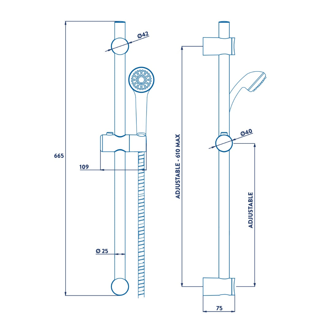 Croydex Amalfi One Function Shower Set - Chrome
