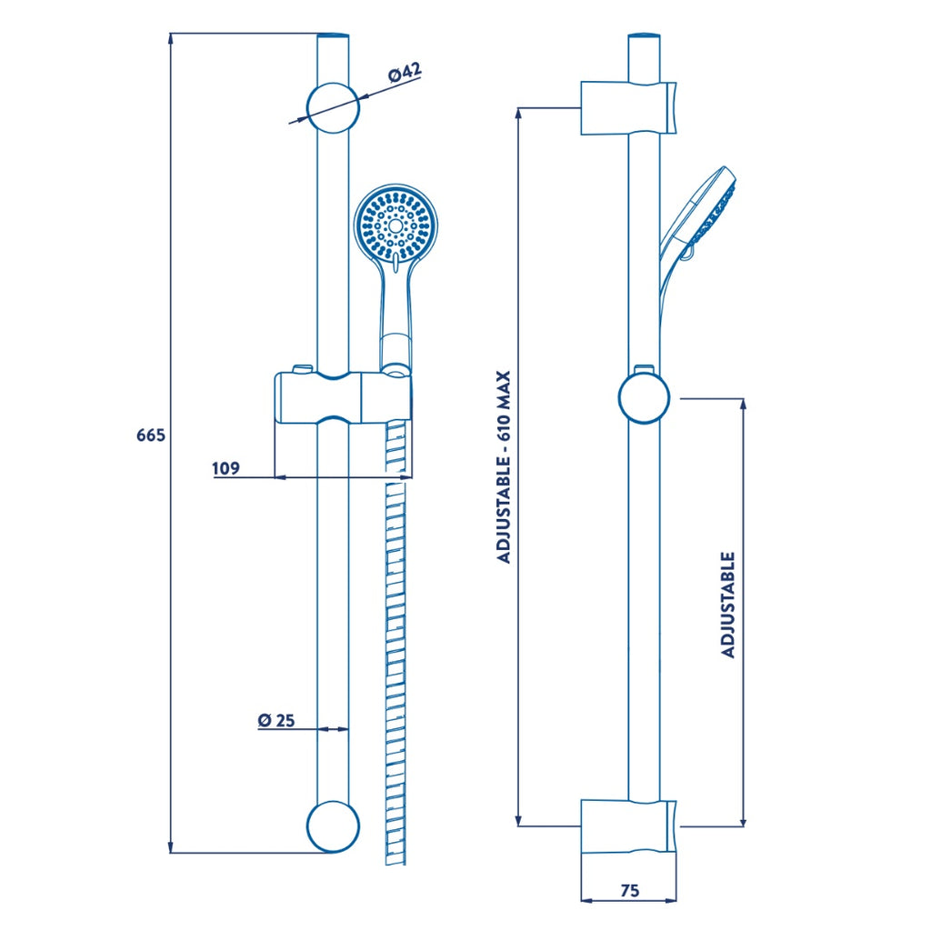 Croydex Amalfi Five Function Shower Set - White